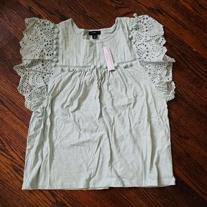 NWT J Crew ruffle tee